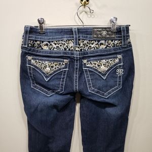 Miss Me Jeans:  size 24 with Leopard Embelishments